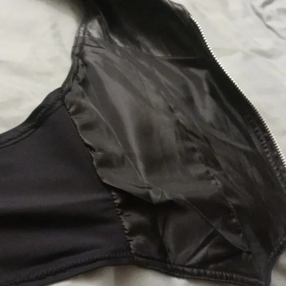 HOT LEATHERS XXS Genuine Black Leather Halter Top Motorcycle Vest - Picture 11 of 13